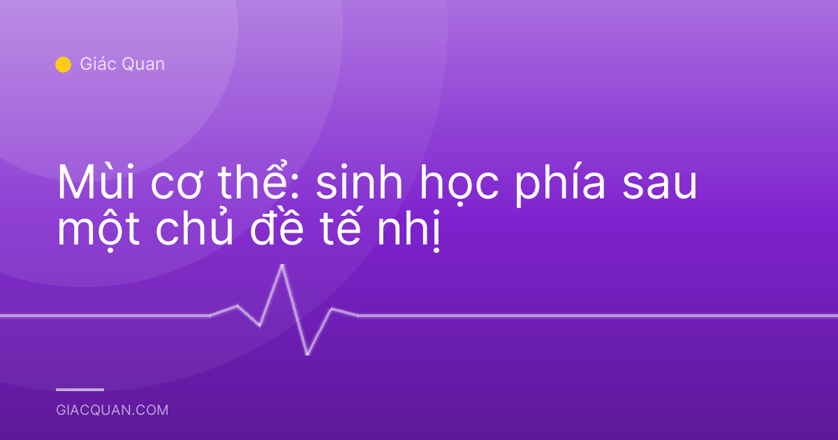 Mùi cơ thể: sinh học phía sau một chủ đề tế nhị