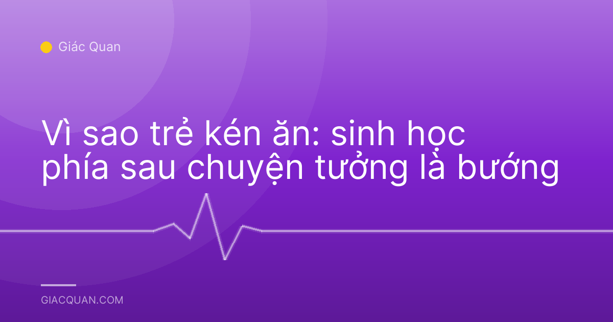 Vì sao trẻ kén ăn: sinh học phía sau chuyện tưởng là bướng